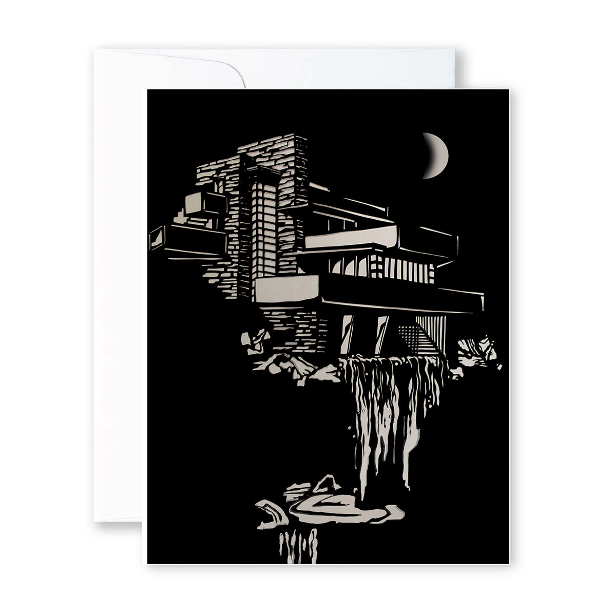 A7 card / 6 set --- Falling Water Waning Moon