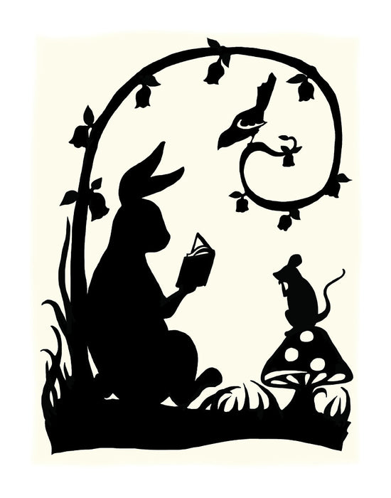 Load image into Gallery viewer, Rabbit reading a story to mouse and bird.
